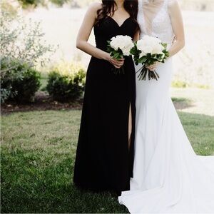 Azazie Black Backless Dress size 2 bridesmaid dress